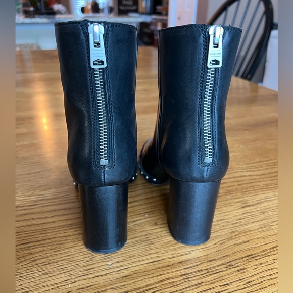 ⭐️ All Saints Inez Black Leather Studded Booties Size EU 37 / US 6.5 - Picture 5 of 15